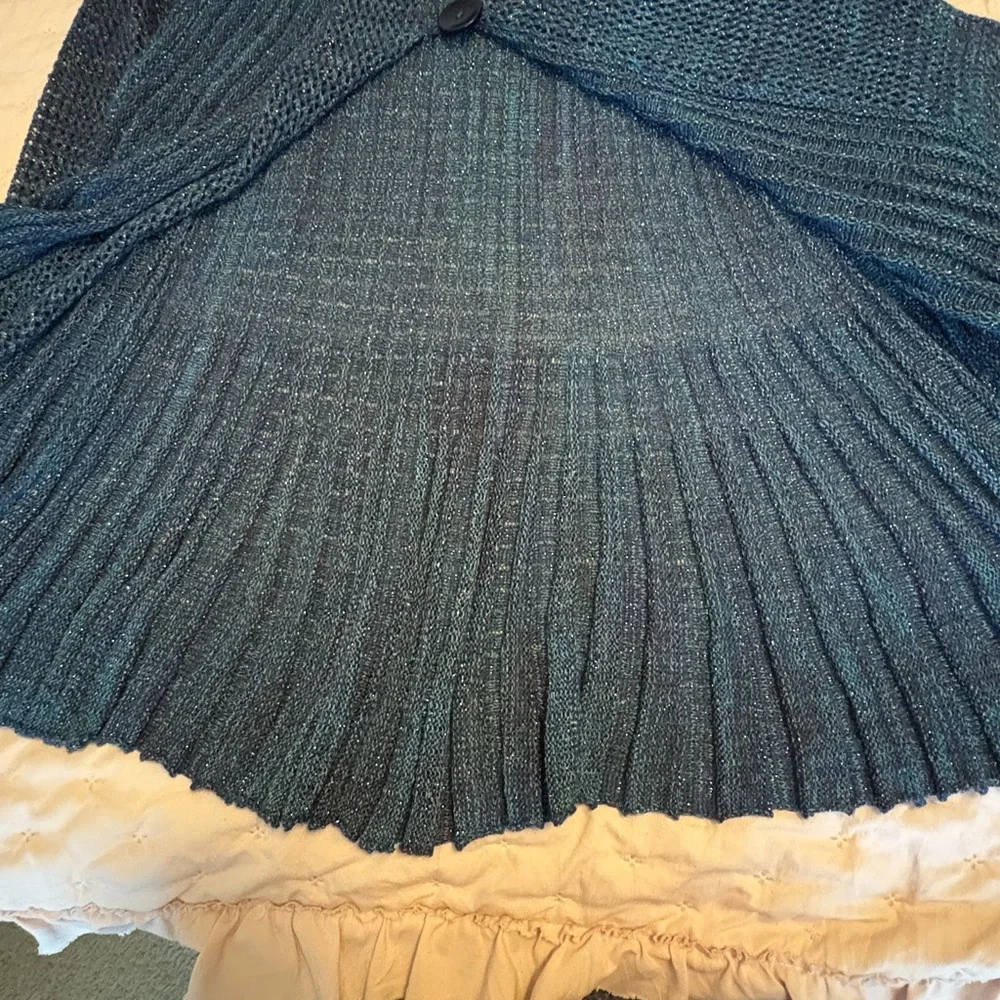 Krazy Kat Blue and Black Open Knit Cardigan